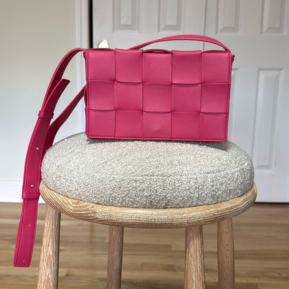 Bottega Veneta Small Cassette Crossbody in Cranberry